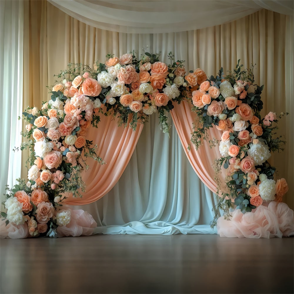 Spring Backdrops Dreamy Floral Arrangement Arch Backdrop LXX2-44