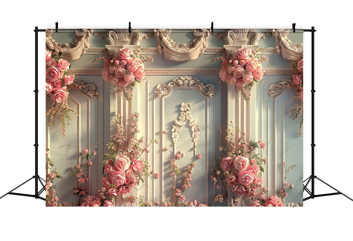 Backdrops For Spring Luxurious Vintage Rose Wall Backdrop LXX2-47