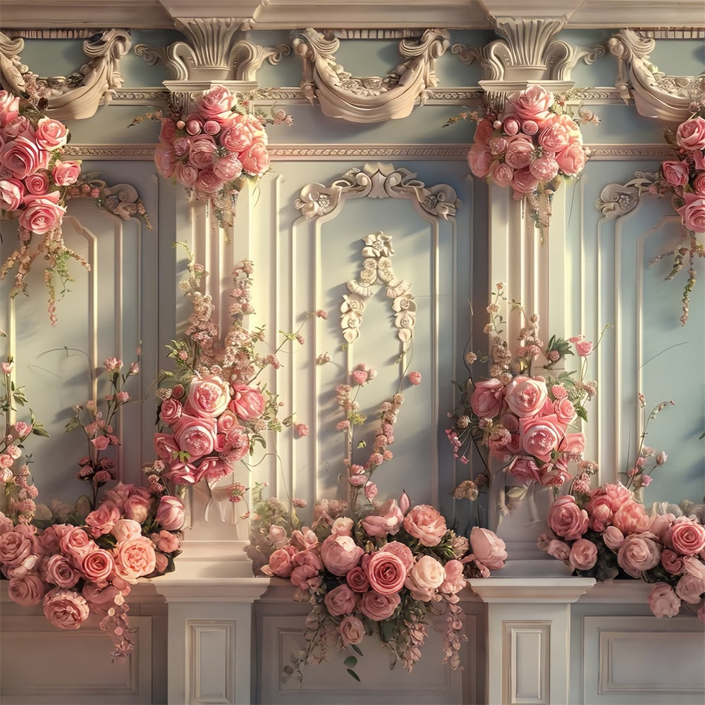 Backdrops For Spring Luxurious Vintage Rose Wall Backdrop LXX2-47