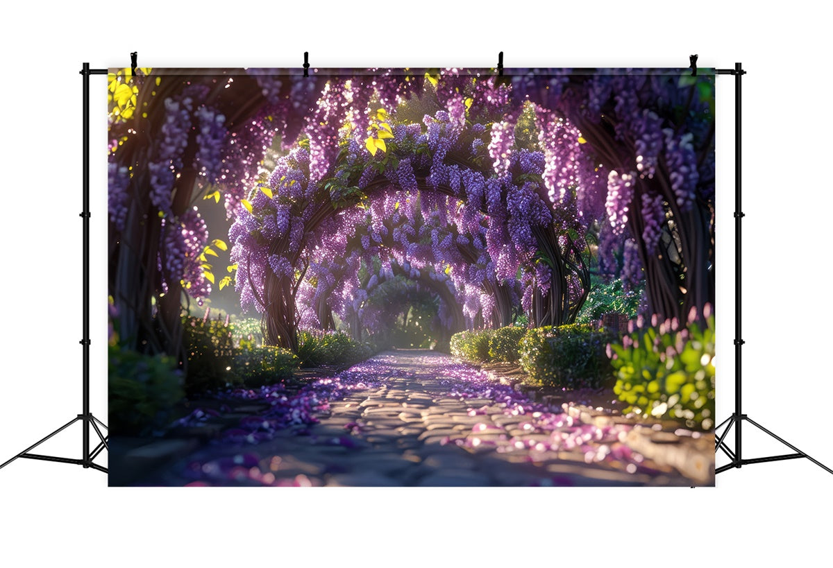 Backdrop Spring Elegant Violet Wisteria Garden Backdrop LXX2-48