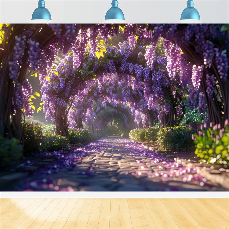 Backdrop Spring Elegant Violet Wisteria Garden Backdrop LXX2-48