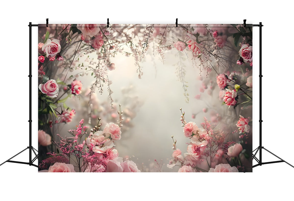 Spring Photography Backdrop Soft Blush Rose Misty Backdrop LXX2-50