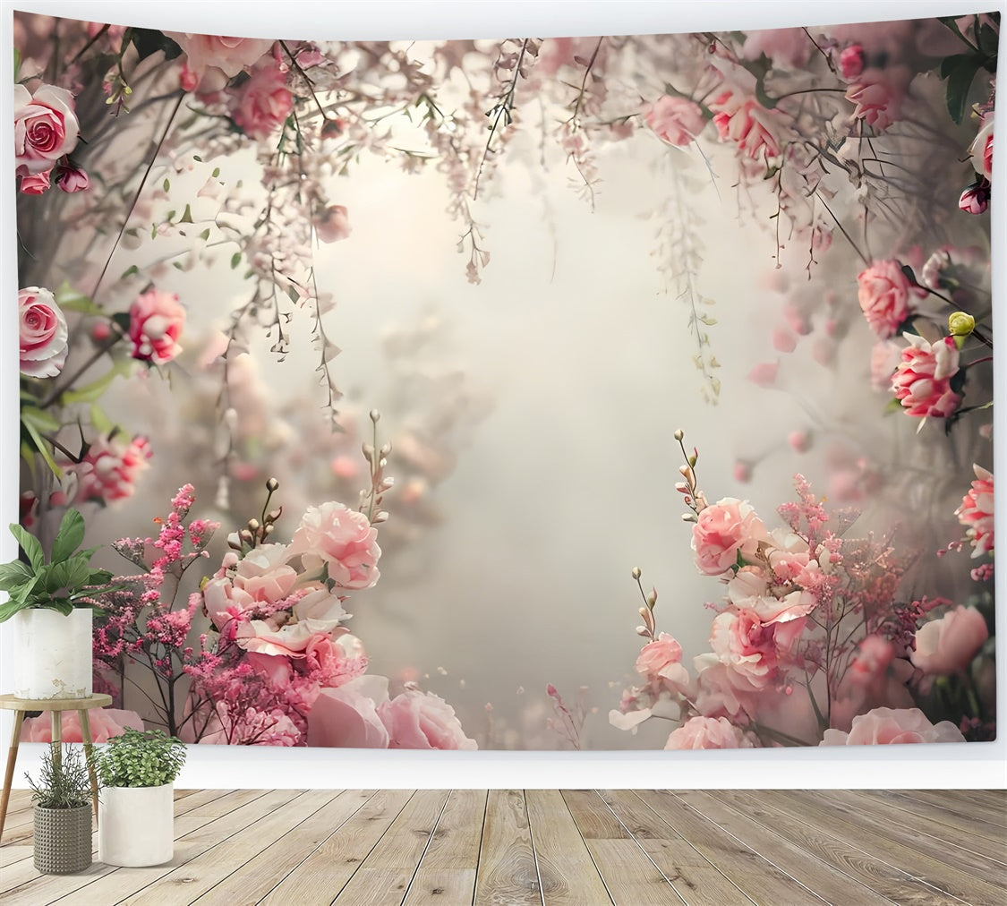 Spring Photography Backdrop Soft Blush Rose Misty Backdrop LXX2-50