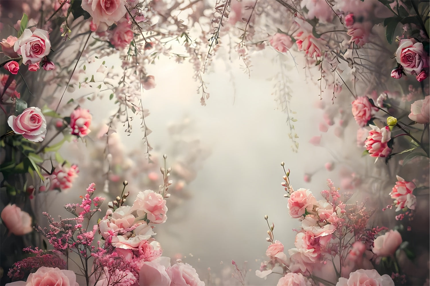 Spring Photography Backdrop Soft Blush Rose Misty Backdrop LXX2-50