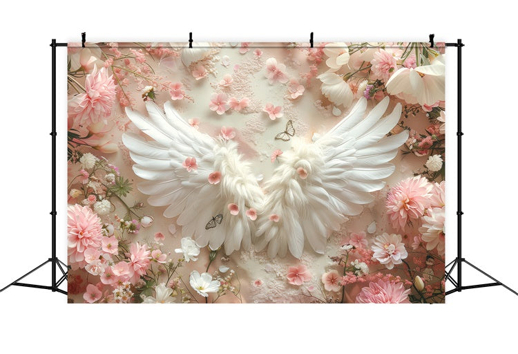 Spring Photo Backdrop Angelic Wings Soft Petals Backdrop LXX2-51