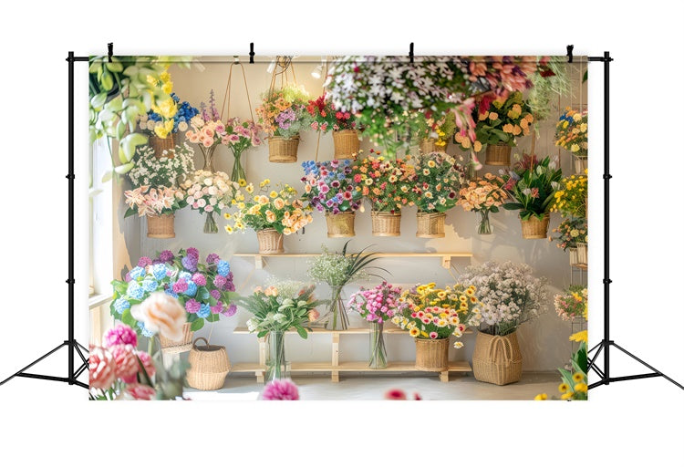 Backdrops For Spring Sunlit Window Floral Display Backdrop LXX2-57