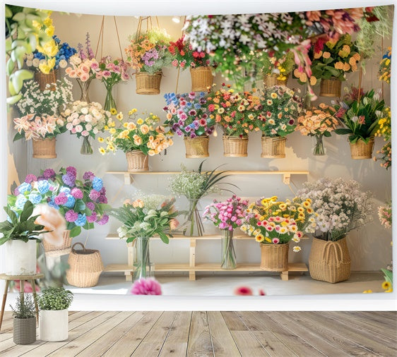 Backdrops For Spring Sunlit Window Floral Display Backdrop LXX2-57