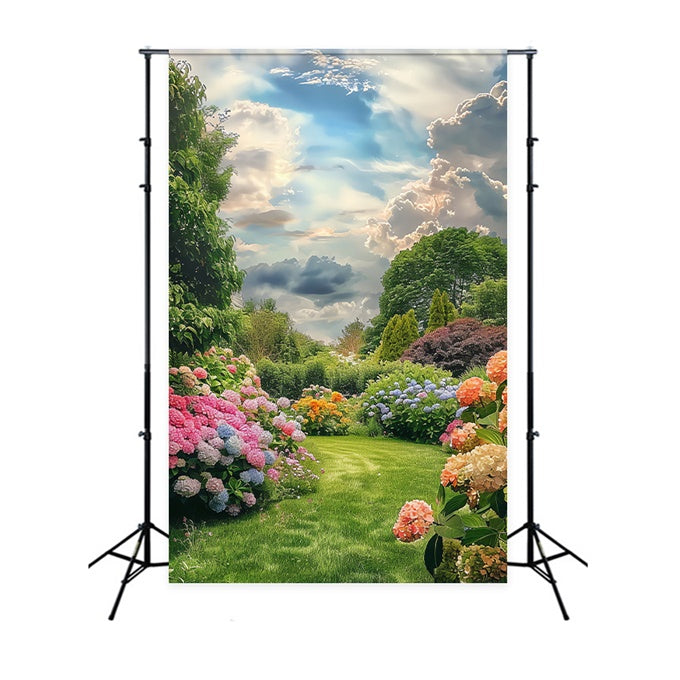 Spring Backdrop Ideas Floral Paradise Blue Sky Backdrop LXX2-62