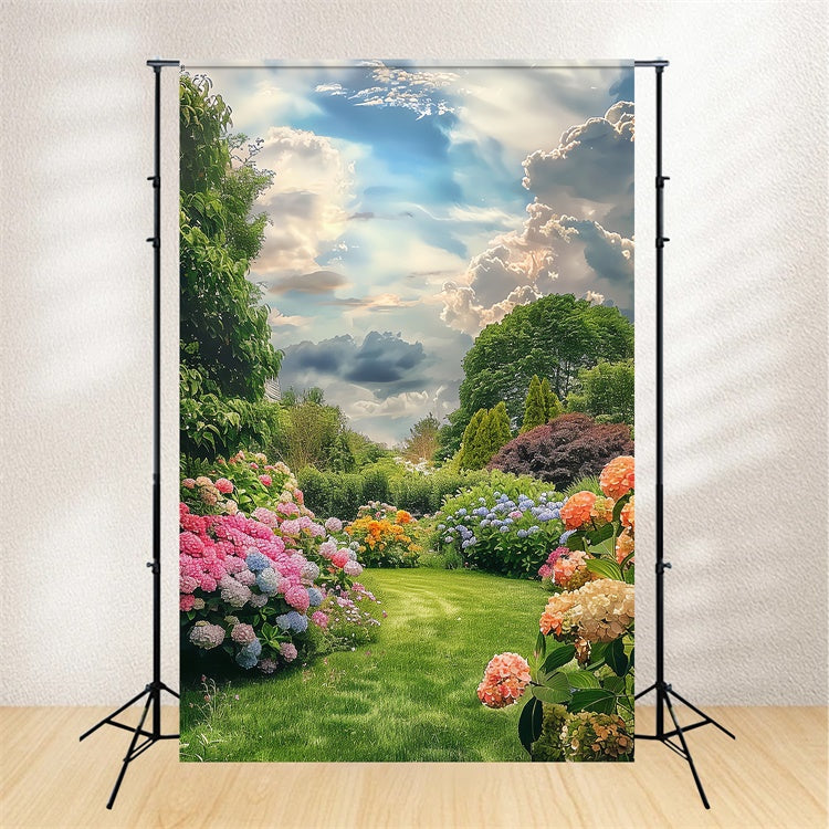 Spring Backdrop Ideas Floral Paradise Blue Sky Backdrop LXX2-62