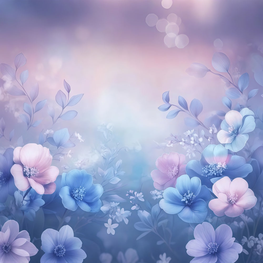 Mother's Day Backdrop Blue Pink Floral Glow Backdrop LXX3-33