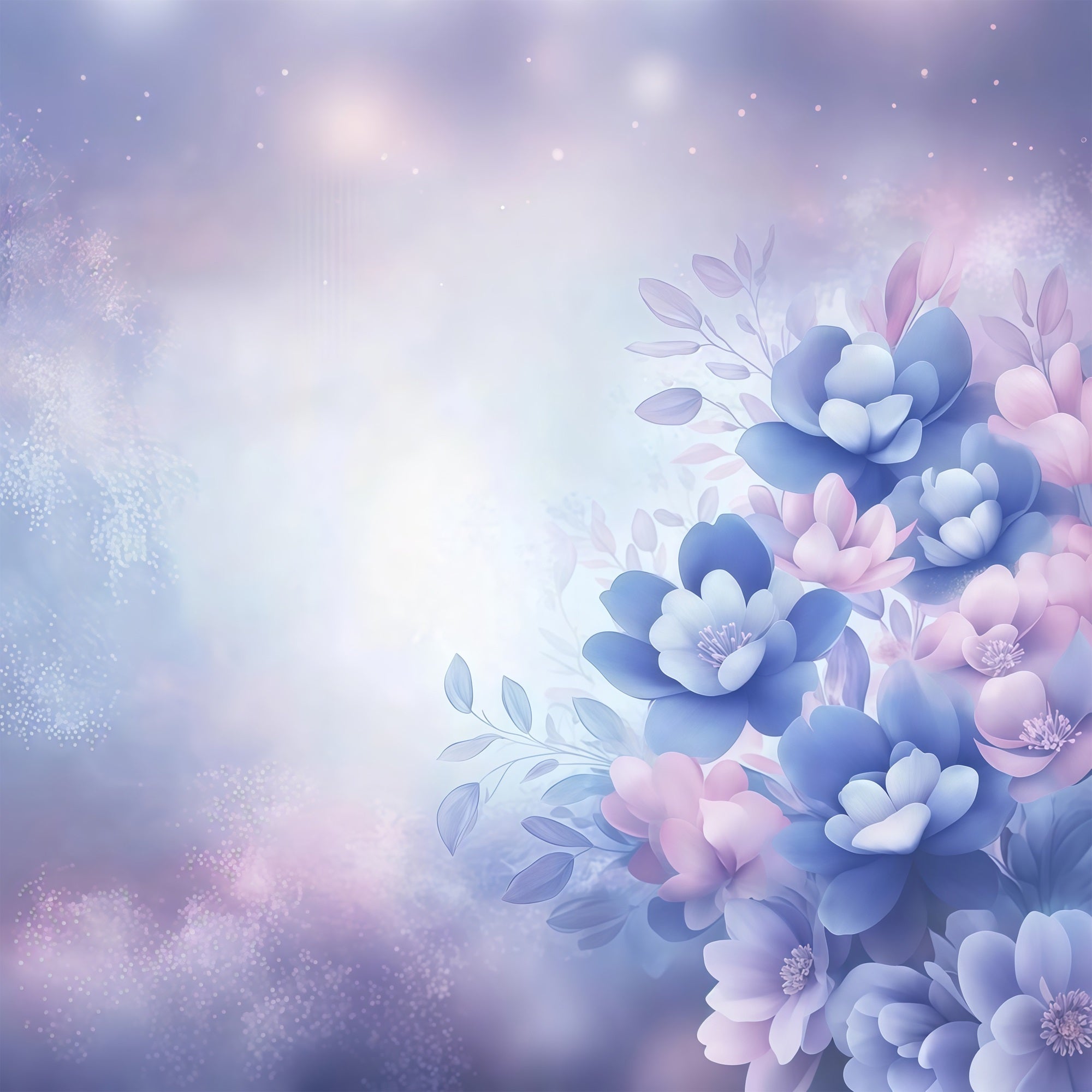 Mothers Day Backdrop Blue Purple Floral Dream Backdrop LXX3-34