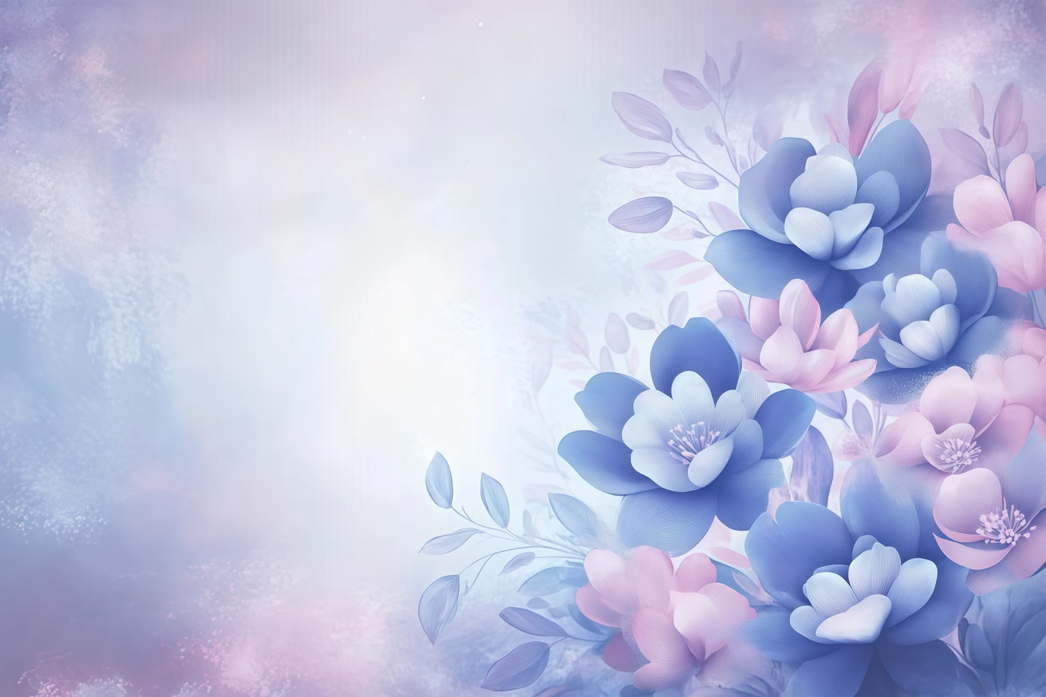 Mothers Day Backdrop Blue Purple Floral Dream Backdrop LXX3-34