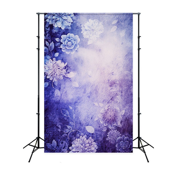 Mother's Day Photo Backdrop Deep Purple Floral Texture Backdrop LXX3-35