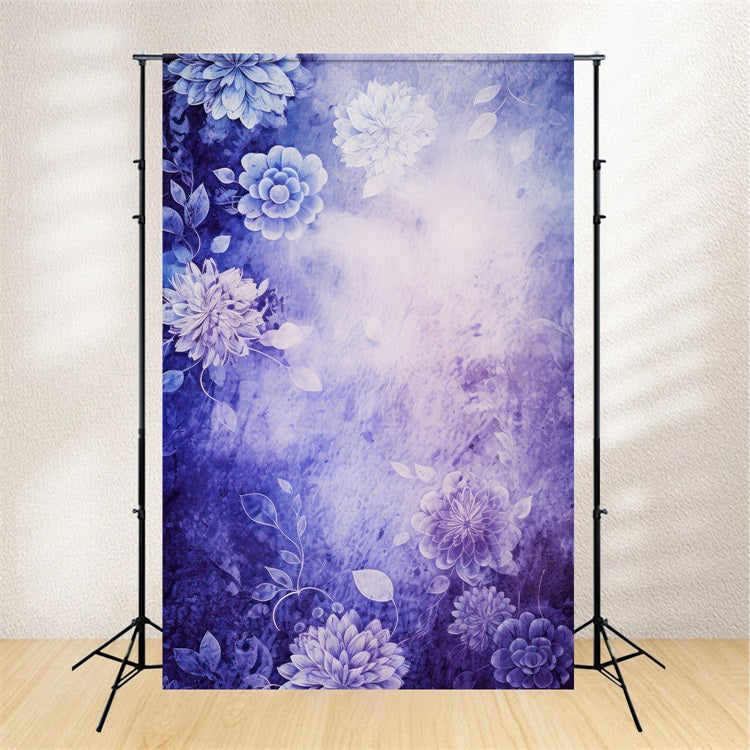 Mother's Day Photo Backdrop Deep Purple Floral Texture Backdrop LXX3-35