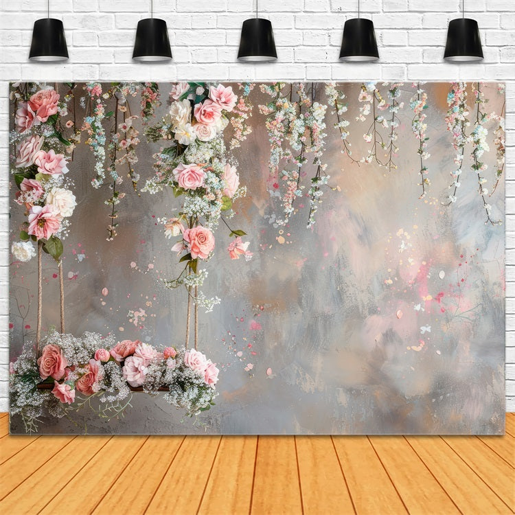 Mothers Day Backdrops Swing Floral Photography Backdrop LXX3-38