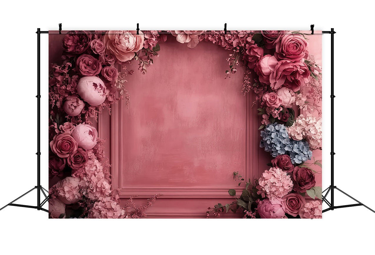 Mothers Day Photography Backdrops Red Floral Frame Backdrop LXX3-40