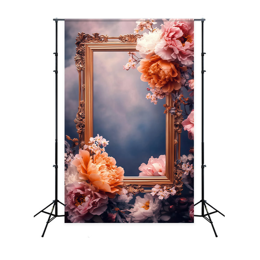 Backdrop For Mothers Day Baroque Floral Frame Backdrop LXX3-43