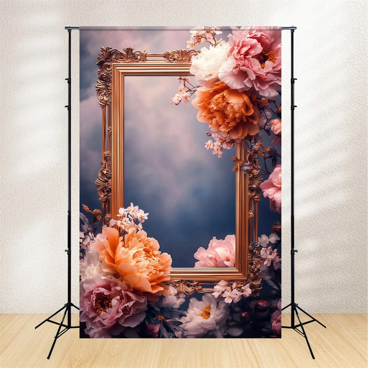 Backdrop For Mothers Day Baroque Floral Frame Backdrop LXX3-43