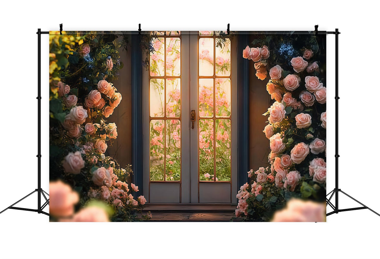 Mother's Day Photo Backdrop Ideas Rose Entrance Backdrop LXX3-47