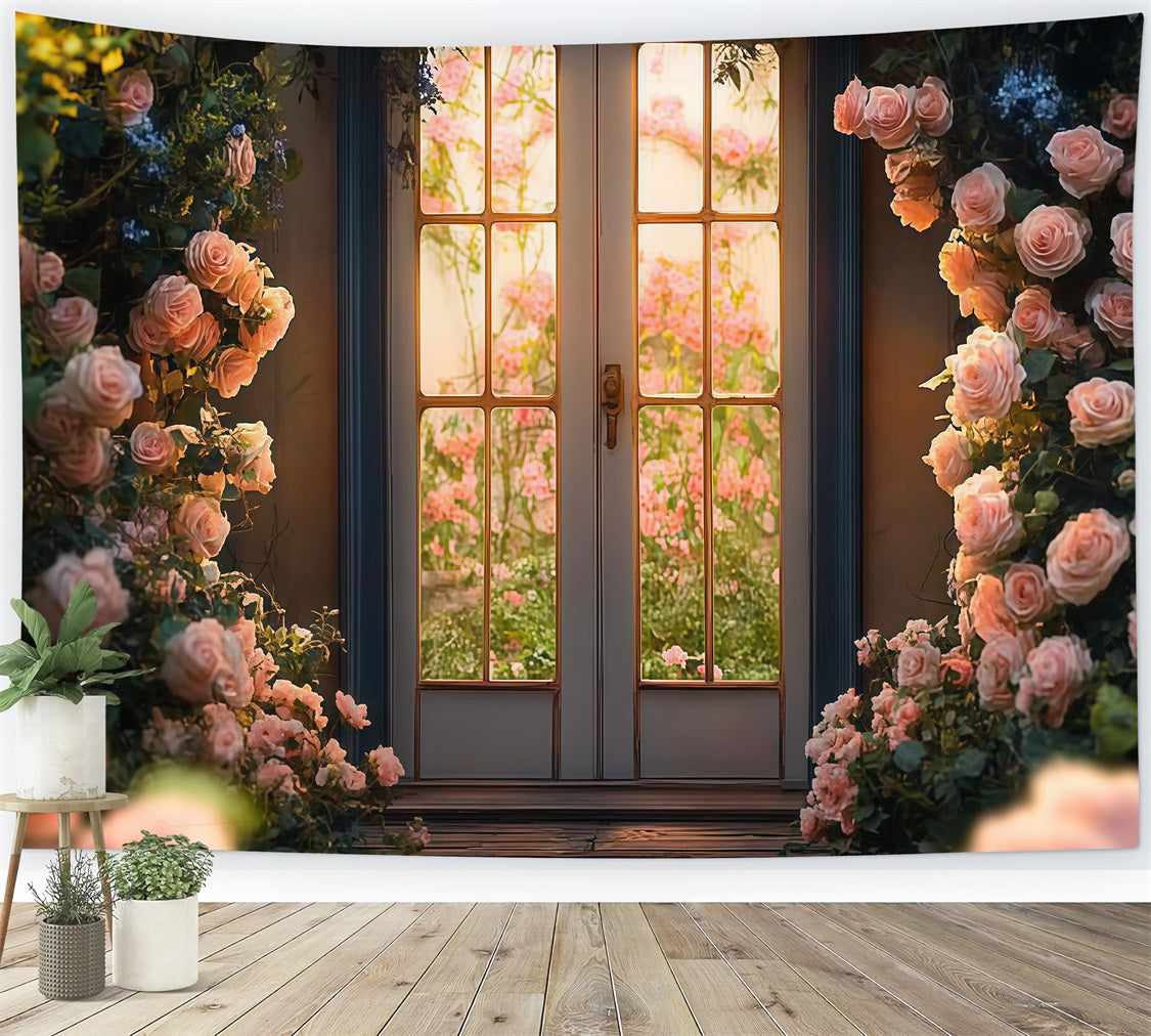 Mother's Day Photo Backdrop Ideas Rose Entrance Backdrop LXX3-47