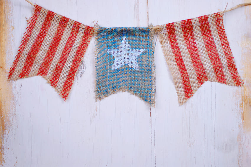 American Flag Stars Banner Wood Backdrop