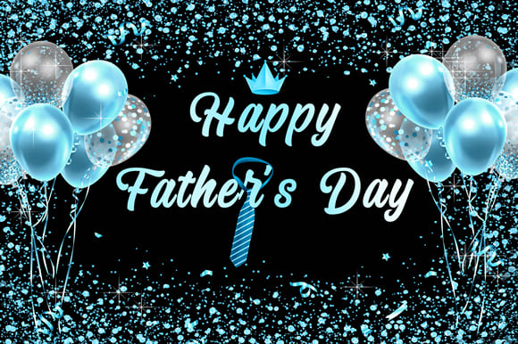 Blue Balloons Diamond Father’s Day Backdrop