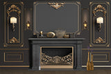 Black Fireplace Vintage Chic Wall Backdrop