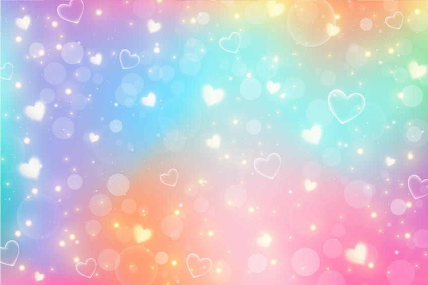 Sparkle Love Heart Stars Bokeh Backdrop