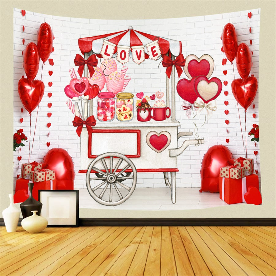 Valentine's Day Candy Stand Love Backdrop M1-01