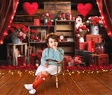 Valentine's Day Red Rose Decorative Heart Backdrop M1-02