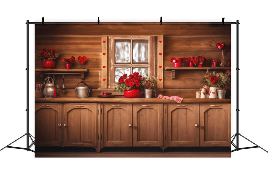 Valentine's Day Flower Kitchen Backdrop M1-04