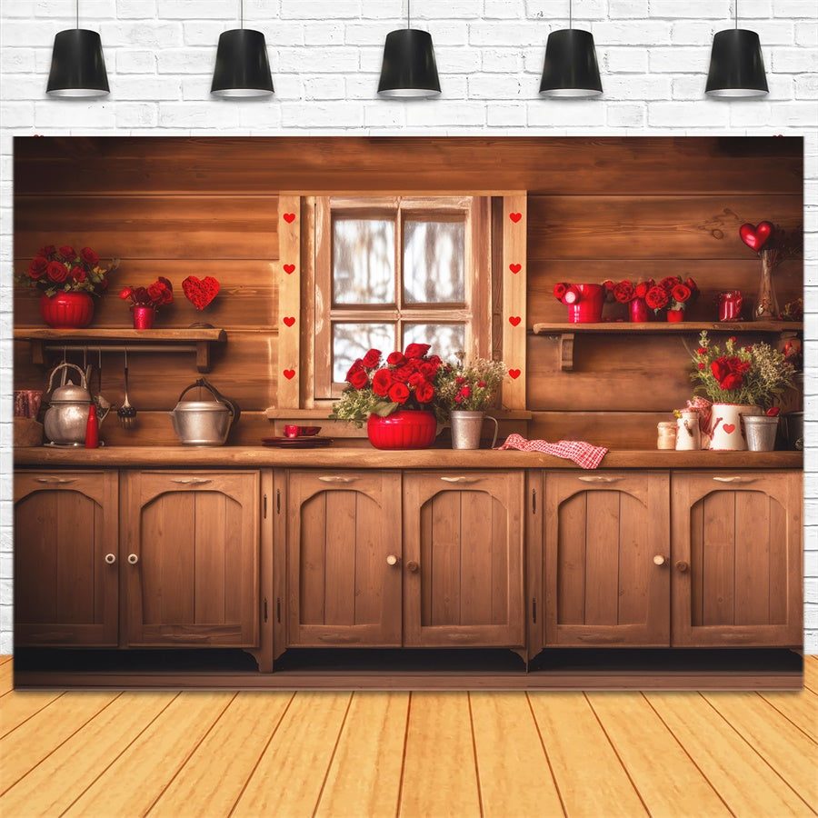 Valentine's Day Flower Kitchen Backdrop M1-04