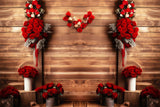 Valentine's Day Red Rose Wooden Panel Decorative Backdrop M1-05