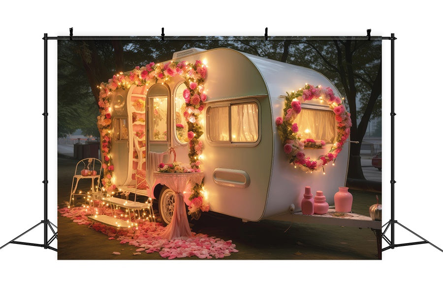 Flower Ambiance Lighted Caravan Backdrop M1-09