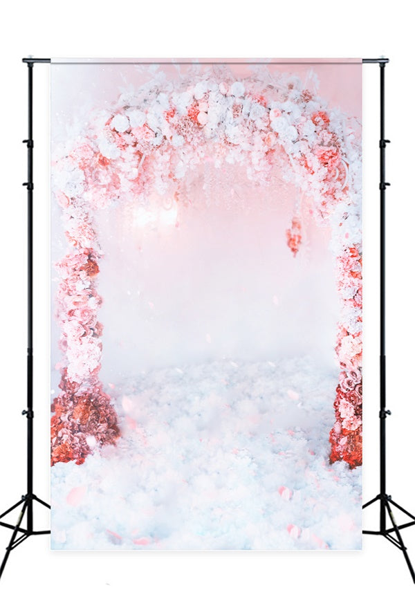 Romantic Flower Arch on Clouds Backdrop M1-12