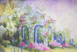 Spring Oil Painting Fantasy Wrap Around Flowery Pavilion Backdrop M1-19