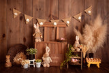 Easter Bunny Shop Wood Panel Decorative Backdrop M1-30