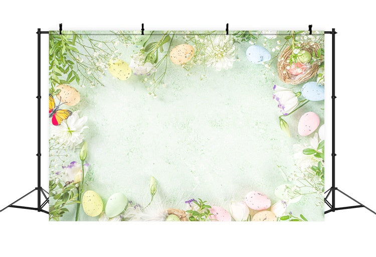 Easter Eggs Greenery Butterfly Fresh Simple Backdrop M1-44