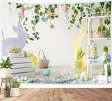 Easter Eggs Flower Greenery Bunny Fresh Backdrop M1-50