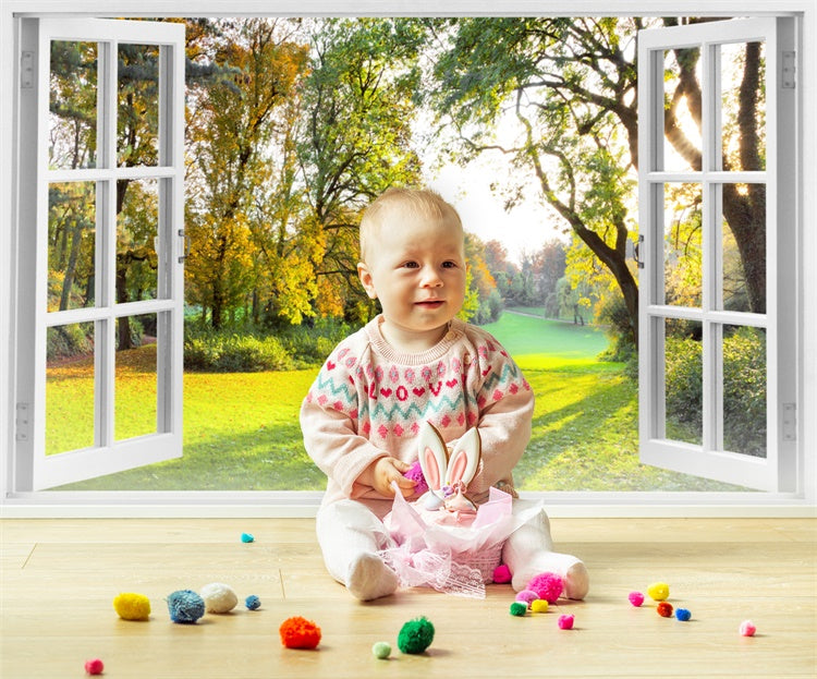 Early Spring Window View Tall Woods Recovery Backdrop M1-59