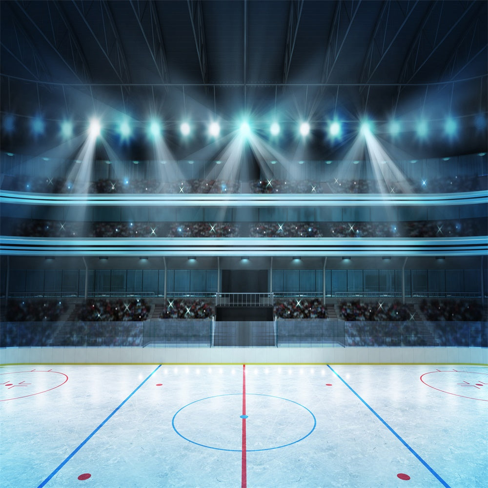 Stadium Bokeh Lights Sports Hockey Photography Backdrop M1-63