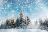 Winter Snowy Pine Forest Photography Backdrop