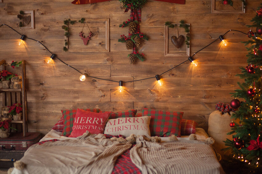 Christmas Cozy Headboard Photography Backdrop