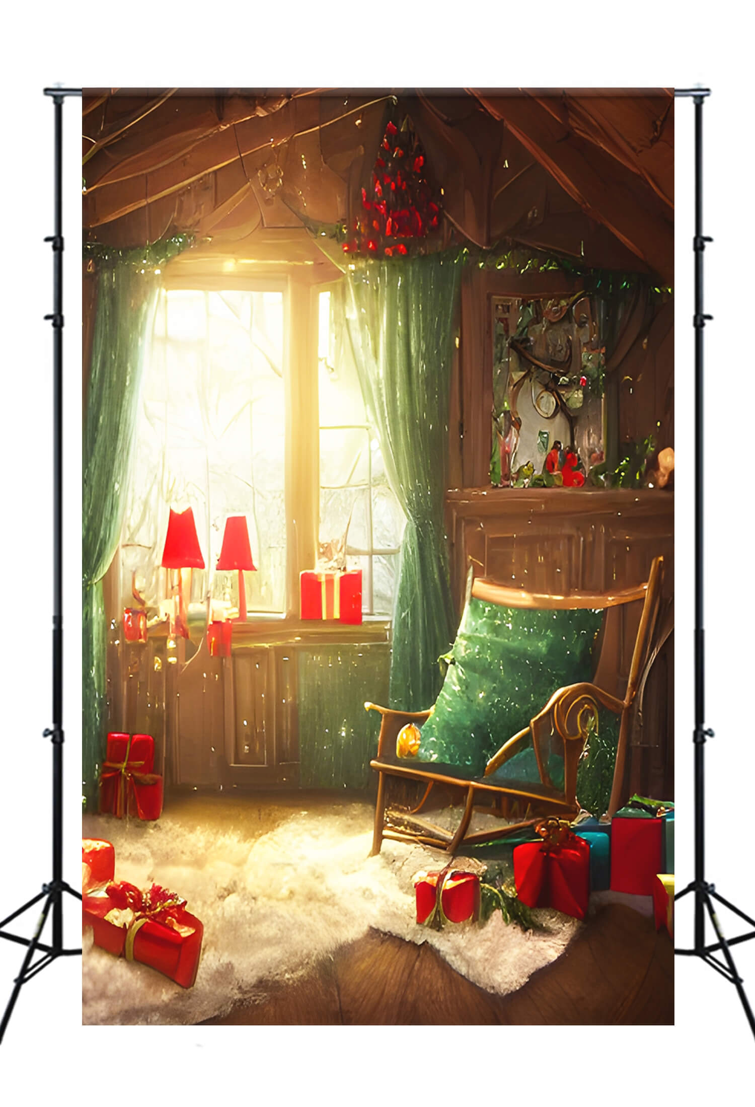 Christmas Santa House Room Photography Backdrop M10-28