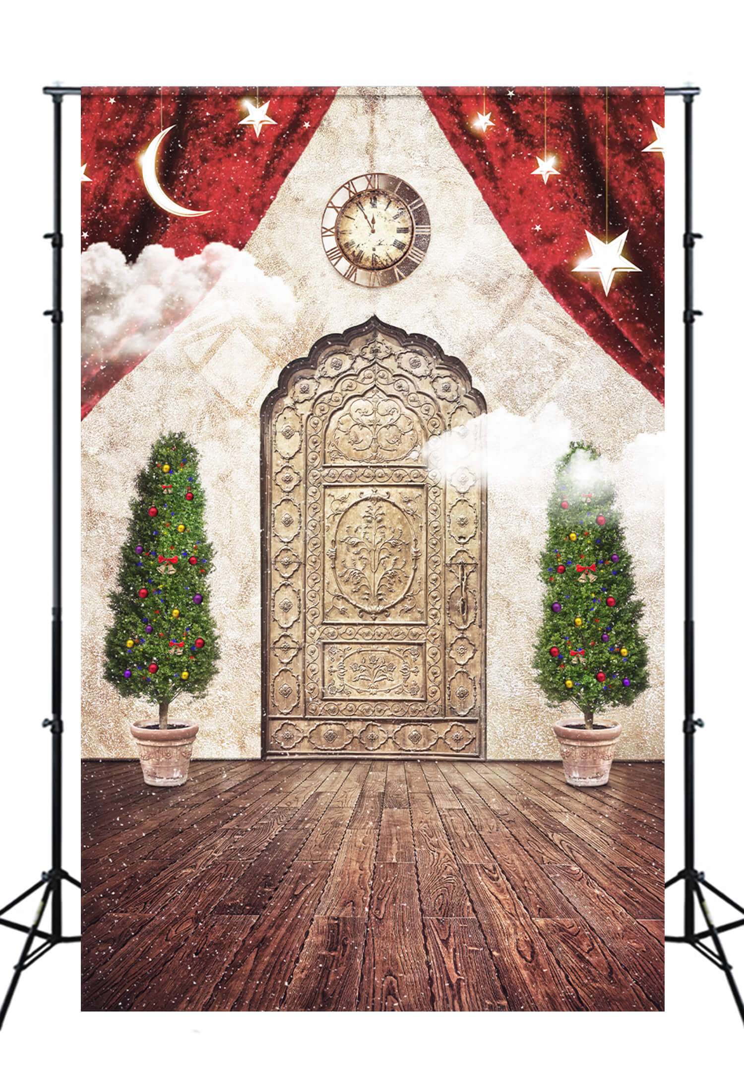 Christmas Wonderland Door Moon Stars Backdrop M10-30