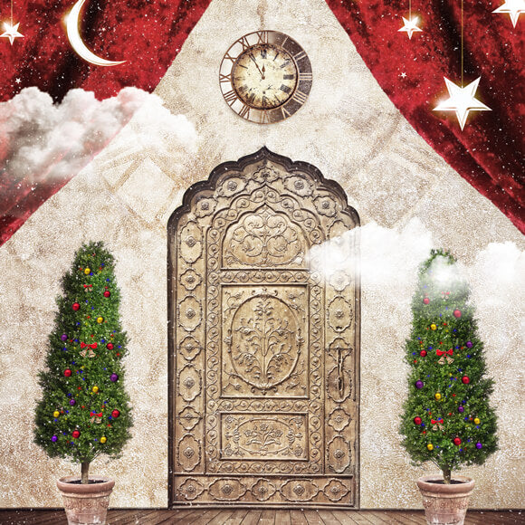 Christmas Wonderland Door Moon Stars Backdrop M10-30