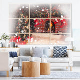 Christmas Fireplace Window Photography Backdrop M10-43