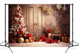 Snowflake Christmas Tree Presents Backdrop M10-53