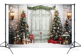 Christmas Trees Snowy Door Wall Backdrop M10-57