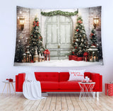 Christmas Trees Snowy Door Wall Backdrop M10-57